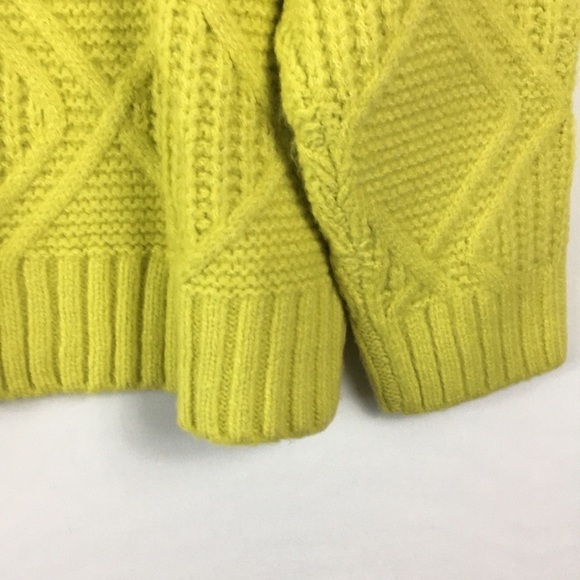 Caslon Chunky Cable Knit Yellow Citron Turtleneck Sweater - Picture 4 of 5